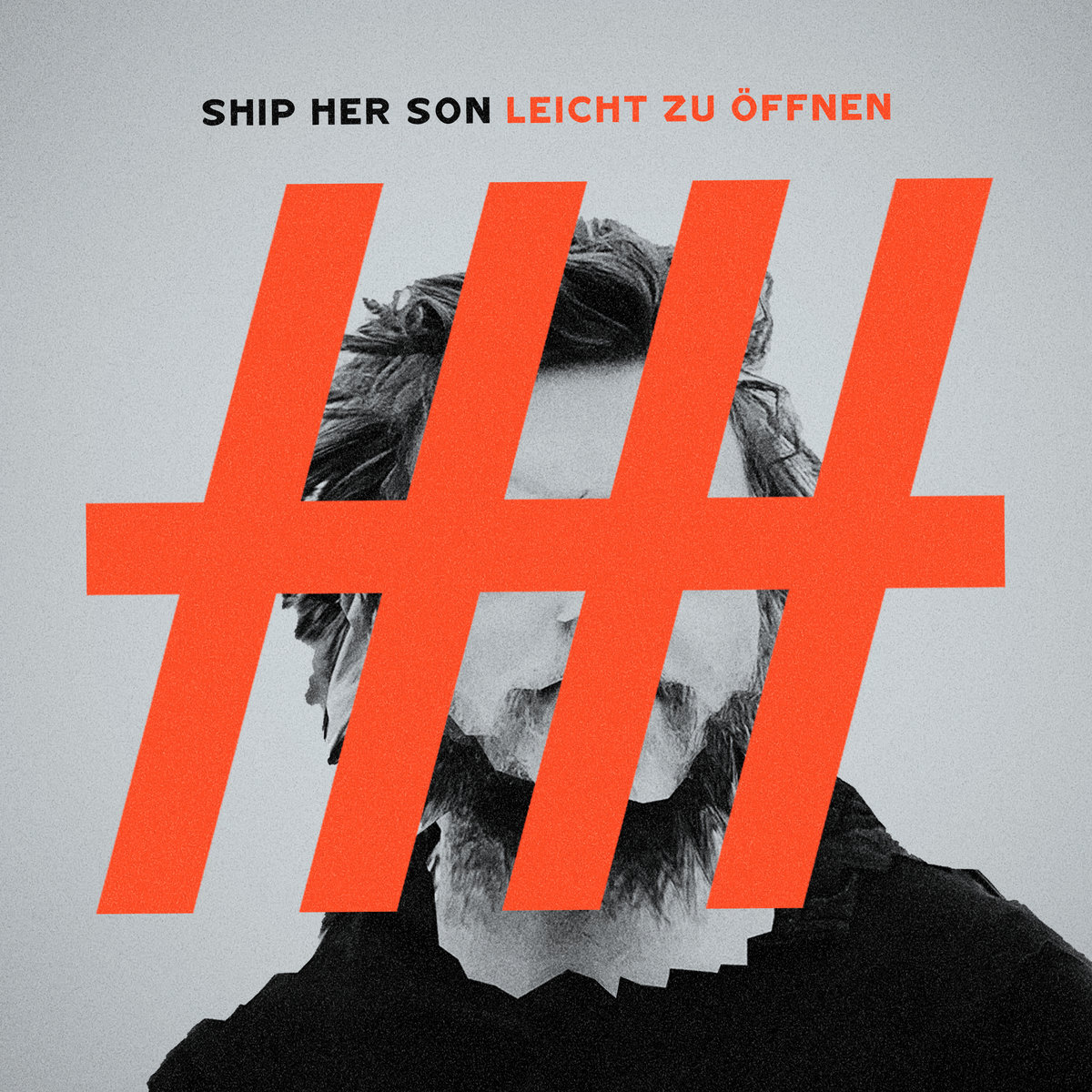 Leicht zu öffnen cover — orange hashmark over a portrait