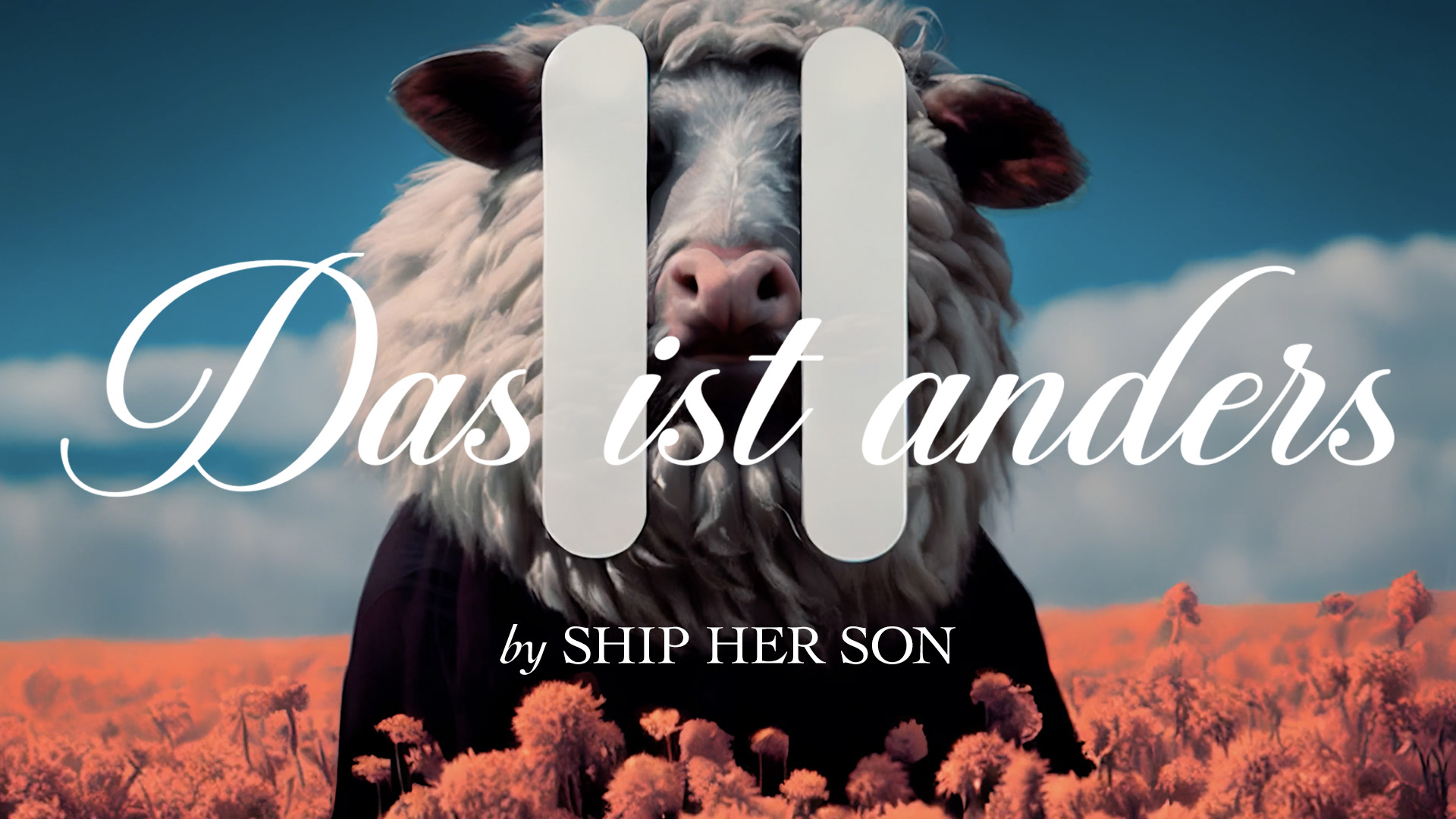 Das ist anders — sheep in a field of red poppies